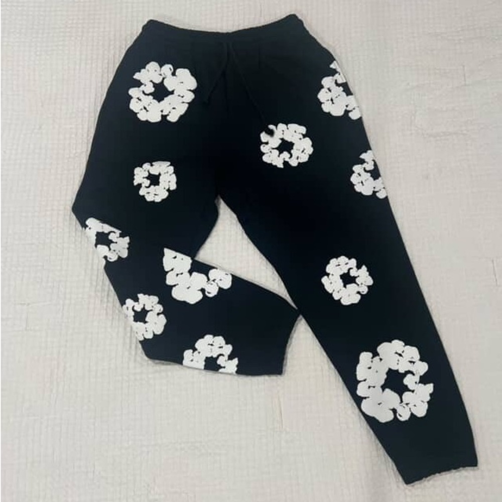 Kids Black Floral Joggers